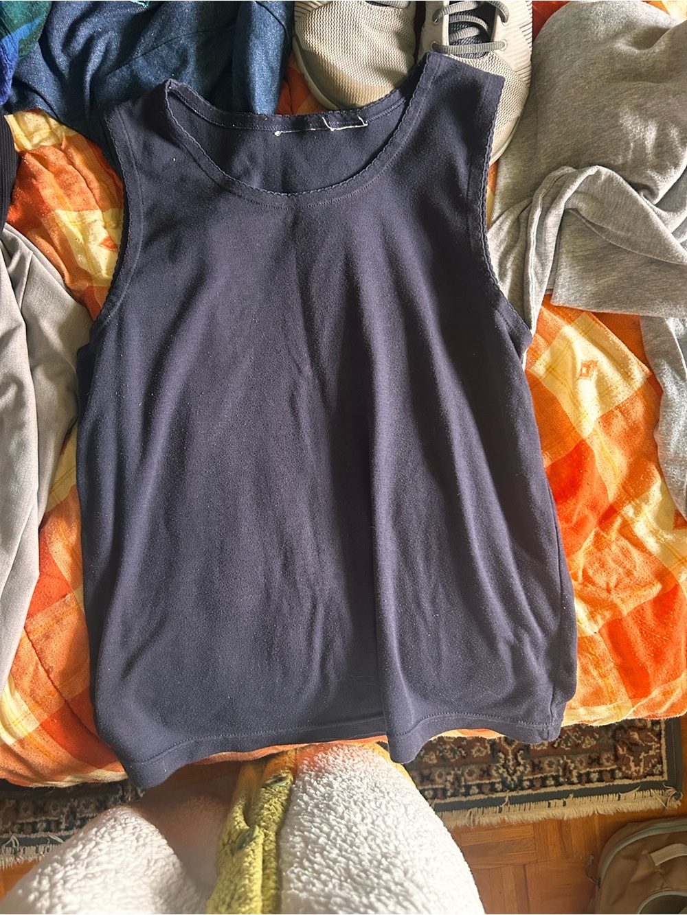 Vintage Navy Sleeveless Tank Top
